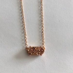 Kendra Scott Rose Gold Drusy pendant necklace
